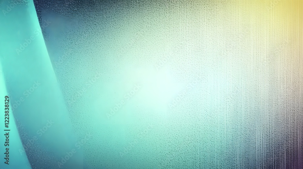 Poster Tranquil turquoise to green gradient background with subtle light leak effects and a fine grain texture providing a stylish and versatile design element for creative digital projects graphic designs