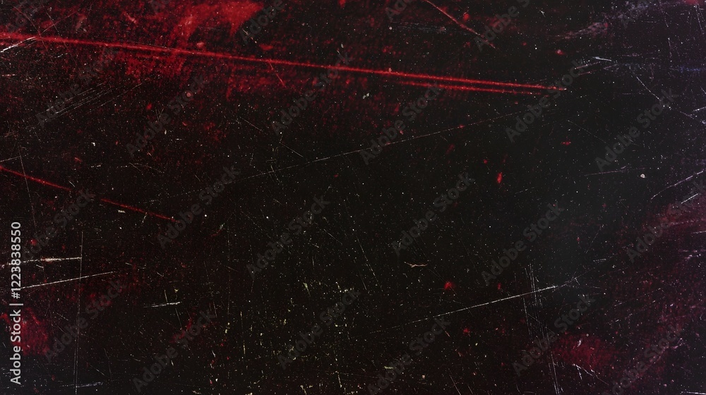Poster a nostalgic retro aesthetic featuring grunge textures defocused bokeh and glowing red optical flares