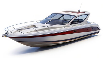 Luxury Motorboat on White Background