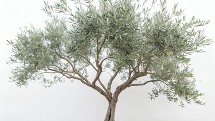 Olive Tree Against White Background
