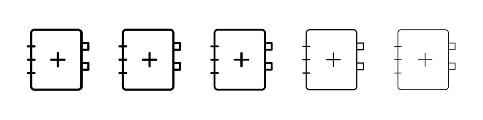 Fototapeta premium Add contact book icon Vector logo sign