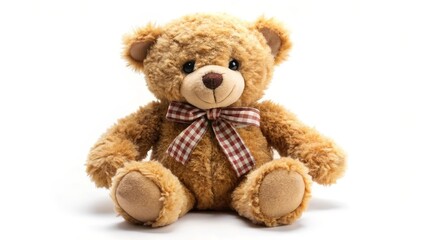 Obraz premium Brown Teddy Bear with Bow Toy