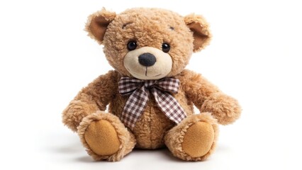 Obraz premium Brown Plush Teddy Bear with Bow