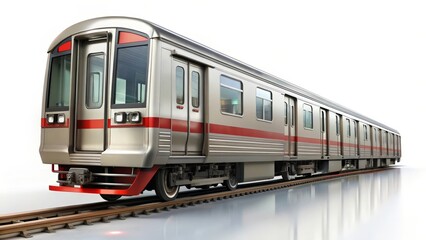 Fototapeta premium Modern Suburban Train on Tracks