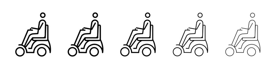 Automatic wheelchair icon Vector logo sign