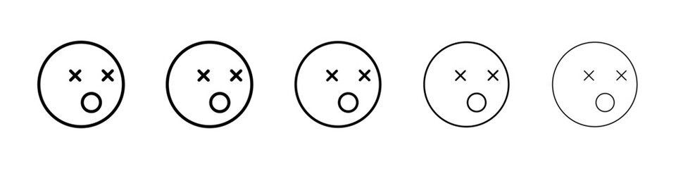Astonished emoji icon Vector logo sign