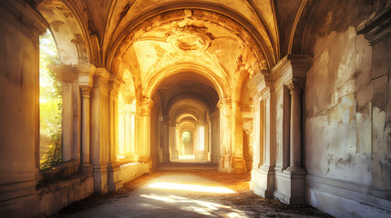 grand ornate abandoned arched