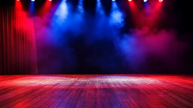 Vibrant stage lighting sets the mood for a captivating performance in a theater