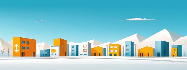 Obraz premium Vibrant Urban Landscape in Winter Wonderland