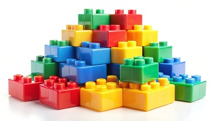 Colorful Plastic Building Blocks Pile