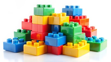Colorful Plastic Building Blocks Pile