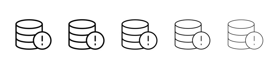 Database alert icon Vector logo sign