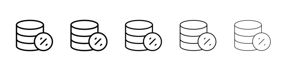 Database proportion icon Vector logo sign