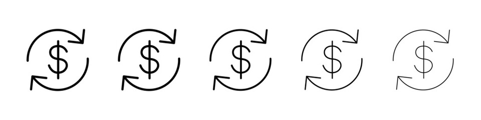 Dollar refund icon Vector logo sign