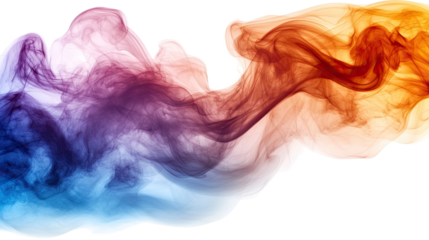 Abstract Colorful Smoke: A vibrant, dynamic swirl of multicolored smoke, ranging from deep blues and purples to fiery oranges and reds, creates a captivating abstract design. Perfect for backgrounds.
