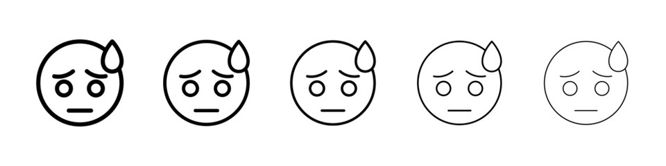 Downcast emoji icon Vector logo sign