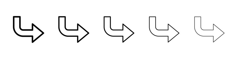 Down right arrow icon Vector logo sign