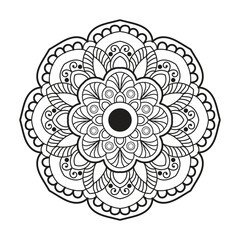 Vector mandala design. Easy mandala Outline. Mandala design for coloring