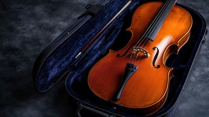 Fototapeta premium Cello in its Case: A Musical Instrument's Rest