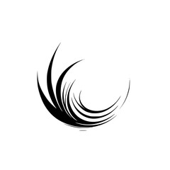 Obraz premium Abstract Swirl Design: Circular Lines, Vector Graphic Element. Black and White Minimalist Geometric Shape. Perfect for logo, icon, or decorative pattern.
