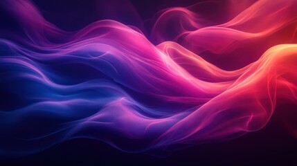 Obraz premium Abstract swirling neon waves, dark background, digital art, website banner