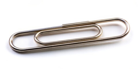 Two Metal Paperclips Interlocked