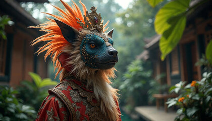 Obraz premium Majestic Fantasy Creature in Regal Attire