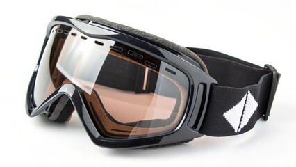Black Ski Goggles with Brown Lens