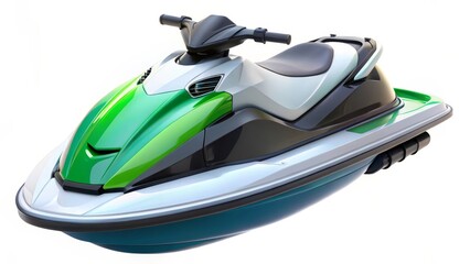 Green and White Jet Ski