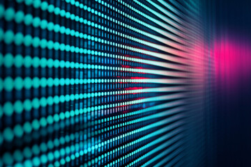Naklejka premium Abstract digital background with illuminated dots creating a vibrant pattern, suggesting technology and innovation