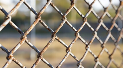 Fototapeta premium A close-up of a galvanized metal fence with natural weathering and wear