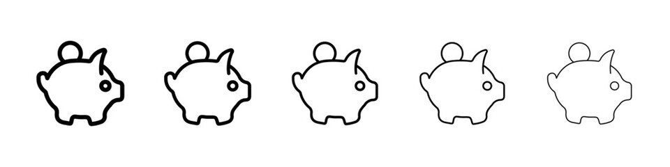 Piggy bank icon Vector logo sign