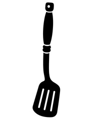 Spatula skimmer, spatula - vector silhouette illustration for pictogram or icon. spatula - Kitchen tool - element for logo or sign. Kitchenware	