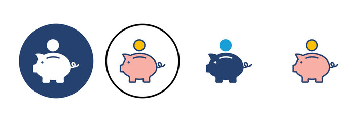 Piggy bank icon vector. piggy money icon