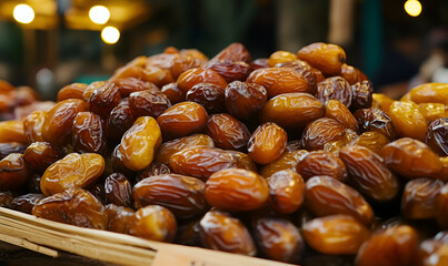Dates fruit in a traditional Middle Eastern dish such as tagine