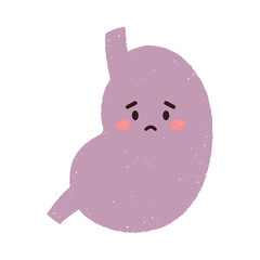 手描きの不調な胃のキャラクター
