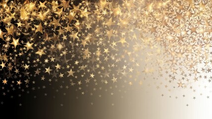 A mesmerizing cascade of golden stars shimmering against a gradient backdrop, creating a festive and enchanting atmosphere.