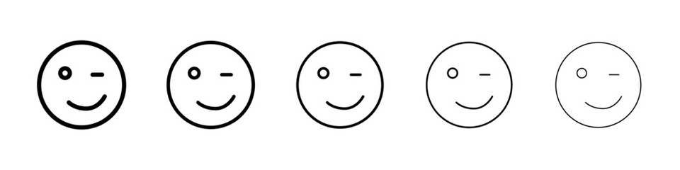 Wink emoji icon Vector logo sign