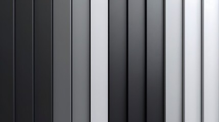 Abstract Vertical Stripes of Black and White Metal Panels Showing Texture and Contrast for Modern Architectural Background or Design Concept