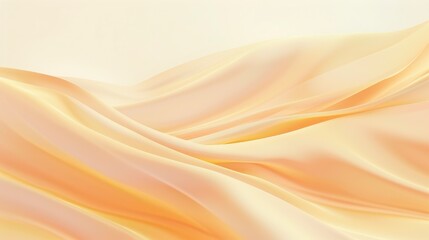 Elegant Soft Fabric Waves in Gentle Shades of Peach and Cream, Displaying Subtle Texture and Flowing Motion for Background or Design Use