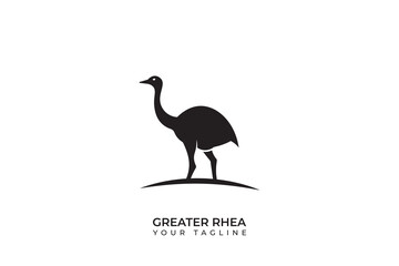 Fototapeta premium Rhea silhouette logo design, simple rhea logo with long neck