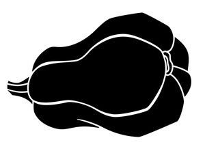 Pumpkin silhouette vegetable food - vector silhouette for logo or pictogram. Pumpkin autumn fruit for stencil, sign or icon	