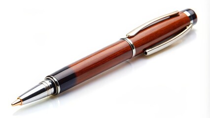 Brown Pen on White Background