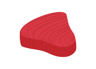 Tuna meat slice. Simple flat illustration.