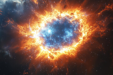 Obraz premium A Close-Up of a Dying Star Surrounded by Vibrant Gases, Glowing with the Energy of its Final Moments