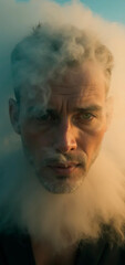 portrait of a person | Social Media Vertical |  Fog | Commercial | Cloud | Sky Background | Background for a Inspirational project | person in Smoke