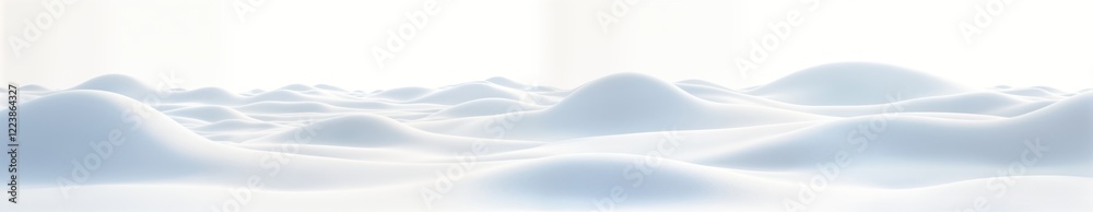 Poster winter landscape shows soft snow hills. snowy hills gently undulate creating serene winter scene. pu