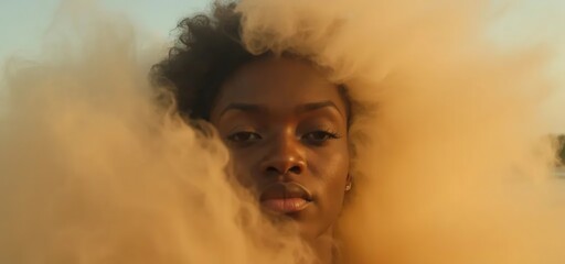 portrait of a woman | Fog | Commercial | Cloud | Sky Background | Background for a Inspirational project | person in Smoke