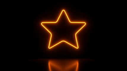 Obraz premium Glowing Neon Orange Star Shape Bright 3D Render Abstract Background