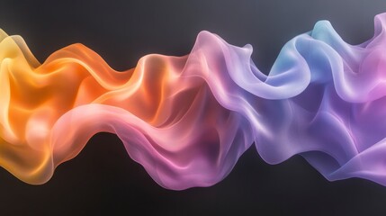 Obraz premium Abstract Pastel Fabric Swirls Flowing Sheer Drape Gradient Colors Texture Background